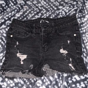 size small black ripped jean shorts